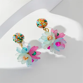 LIMAX Moe Suundumus Isiksuse Naiste Mitmekülgne Disain Käsitsi valmistatud Värviline Lilled Väike Eriline Naiste Kõrvarõngad