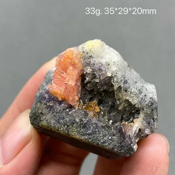 Looduslik Kvarts Rhodochrosite ja Lilla Fluoriidimaardlat Pyrite Mineraal Kristall Isend alates Guangxi Provints,Hiina