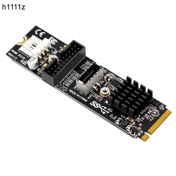 M. 2 M Võti NVME PCIe USB-3.1 Esipaneel Expansion Board Kaardi 10Gb TÜÜP-E + 5Gb 20 Nõelad 2-Port USB3.0 Adapter Hub Ärkaja PC