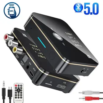 M8 5.0 Bluetooth-Vastuvõtja, Saatja, NFC LED Stereo 3.5 mm AUX-Pesa RCA-Optiline Juhtmeta Audio-Adapter-Vabad Kõne Mic-TV PC