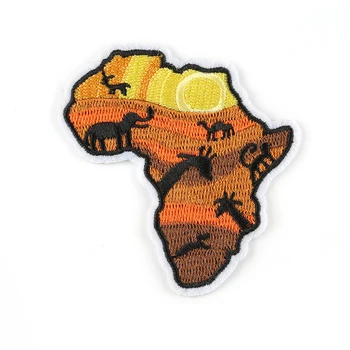 Maailma loomakaitse Ühing Aafrika Eluslooduse Motiivi Embleemi Raud Aafrika Mandri Loomade Kaart Tikitud Plaaster