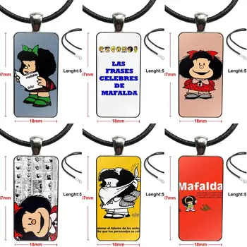 Mafalda Tüdruk Kaelakee Koos Kroomitud Terasest Klaasist Kivi Ümber Choker Pikk Ripats, Ristküliku Kaelakee Naiste Käsitöö Tüdrukud