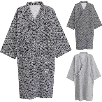 Meeste Kimono Vann Rüü Imeda Vett Elegantne Hommikumantel Pluss Suurus, Moe Trükkimine Sleepwear Nightgowns Lahti Varruka Pikkus Lounge Rüü