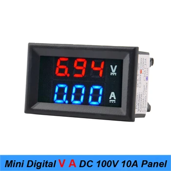 Mini Digitaalne Voltmeeter Ammeter SM 100V 10A Paneel Amp VoltVoltage Praeguse Arvesti Tester 0.28 Sinine Punane Kahekordne LED-Ekraan, Kõrge qulity