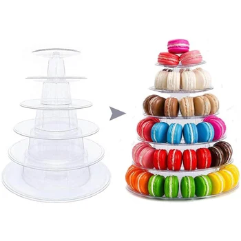 Mitme Astmeline Macaron Kook Seista Vastupidav PVC Läbipaistev Omanik Köögi Poole Bakeware Korduvkasutatavad Display Rack Virnastatavates Pestav