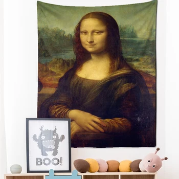 Mona Lisa on naeratus vaip seina riputamise Bohemian stiil ilus tabel matt elutuba trüki kunsti teenetemärgi