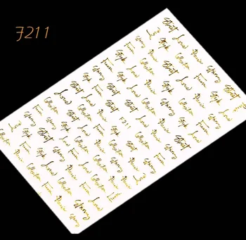 Morixi nail art kleebis kuld kuld Käsitsi kirjutatud kirjad, kuld, hõbe valge must väike inglise ribad küünte kleebised JM004
