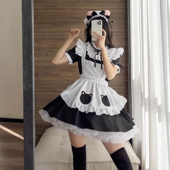 Must Valge Miad Cosplay Kostüüm Pluss Suurus Lolita Kass Girl Anime Kawaii Kleit Seksikas Naistepesu Gooti Lolita Haldjas Pool Magus Kingitus