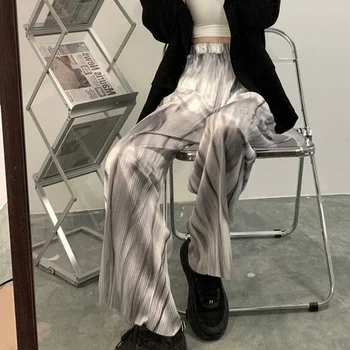 Naiste Liiga Harajuku Kõrge Vöökoht Stiilne Vintage Lai Jalg Püksid BF Stiilis Teismelised Streetwear Ins Pehme Elastne Naiste Vabaaja Pükste