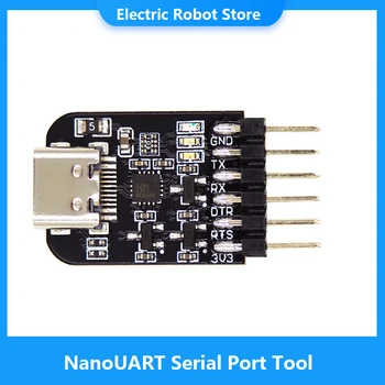 nanoUART Serial Port Vahend USB TTL Moodul Reguleeritav IO Tasandil Riistvara Flow Control TYPE-C-Liides Avatud Lähtekoodiga Skemaatiline