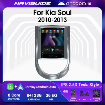 NAVIGUIDE Android10 Auto Raadio KIA Soul 2010 2011 2012 2013 Multimeedia Mängija Tesla Vetical Ekraani Navigatsiooni GPS Auto Stereo