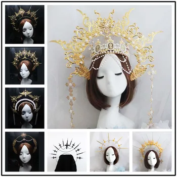 Neitsi Hola DIY Materjali pakett Gooti Lolita Crown Peapael Uhke Vintage Maarja risti Peakatet osad peapael