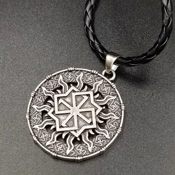 Nostalhia Uue Ratta Must Päike Kolovrat Slaavi Kaelakee Ripatsid Norse Viking Sümbol Amulett ja Talisman Meeste Vintage Ehted