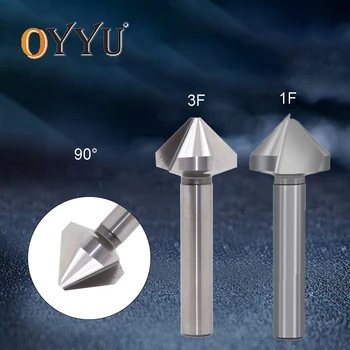 OYYU 90 Kraadi Countersink Faasimiseks 1 3 Flööti Metal Milling Cutter Vahendid Ring Varre 6.3 8.3 10.4 12.4 16.5 20.5 25 30 mm