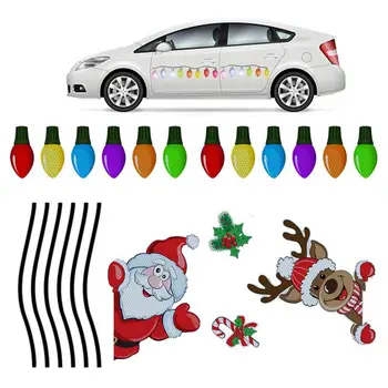 Peegeldav Jõulud Auto Kaunistused Jõulud Magnetid Põhjapõdrad Santa Candy Cane Lamp, Juhtmed Disain 22 Tk Peegeldav