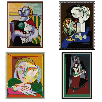 Picasso Iseloomu Abstraktne Kunst Maali Seeria ristpistes Kit 14CT 11CT Tikandid DIY Näputöö Seatud Kodu Kaunistamiseks Maali