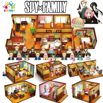 Populaarne Anime Arnia Spioon x Perekonna elutuba ehitusplokid Mini Tegevus Arvandmed Maja Tellised Mänguasjad Lastele jõulukinke