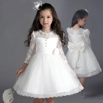Printsess Tüdrukud Pits Lill Pulmad Peokleidid Lapsed Lapsed Elegantne Pall Kleit Kleit Vestidos Beebi Jõulud Laste Riided