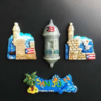 Puerto Rico 3D Loominguline Magnet Külmik Kleebised San Juan Tour Mälestus Värvitud Dekoratiivne Käsitöö Külmkapp Magnet Decor