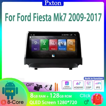 Pxton Tesla Ekraaniga Android autoraadio Stereo Multimeedia Mängija Ford Fiesta Mk7 2009-2017 Carplay Auto 8G+128G 4G WIFI DSP