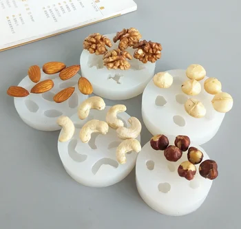 Pähkel Butaan Hallituse Silikoon 3D Puit Kašupähklid Makadaamia Pähkli Fondant Hallituse Kuivatatud Puuviljad, Šokolaad Kaunistamiseks Savi Vaik Tööriist