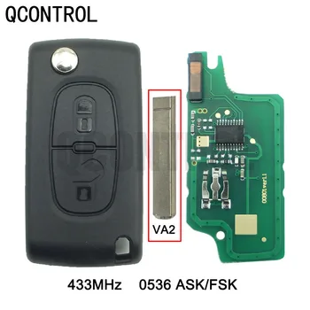 QCONTROL Auto Remote Key 433MHz Sobib CITROEN C2 C3 C4 C5 Berlingo Picasso ID46 (CE0536 KÜSIDA/FSK, 2 Nööpi VA2)