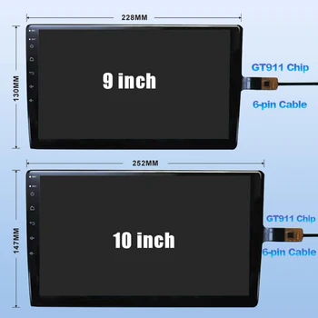 QSZN Auto raadio) 16 PIN-IPS Uus touch ekraan ühildub 9 tolline 10 tolline puutetundlik digitizer Karastatud Klaasist kaitsekile