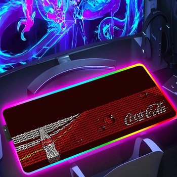 RGB Large Mouse Pad Pc Tarvikud Cocas Cola Laud-Protector Klaviatuur Taustavalgustusega Matt Xxl Gaming Mängija Mousepad Anime Backlight Matid