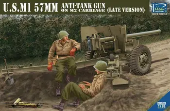 Riich RV35020 1/35 USA M1 57mm Anti-Tank Gun M2 Carrage Hilja Versioon