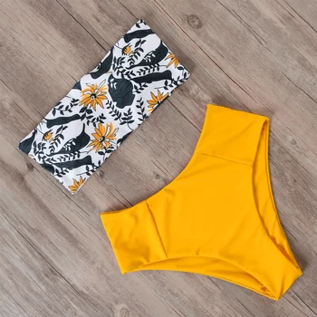 RUUHEE Side Bikini Supelpüksid Naiste Ujumistrikoo Kõrge Vöökoht Bikiinid Komplekti 2021 trikoo Push Up Maillot De Bain Femme Beachwear