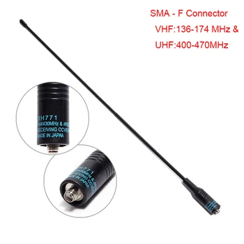 Ruyage Walkie-Talkie Antenn SMA-F RH-771 VHF / UHF Dual Band jaoks Walkie Talkie Raadio Kenwood Baofeng UV-5R 888S UV82 144/430Mhz