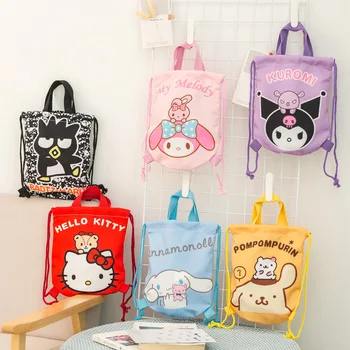 Sanrio Cartoon Lõuend Kott Shopping Rahakott Laste Hello Kitty Seljakott Tala Suu Seljakott Portable Folding Ladustamise Kott