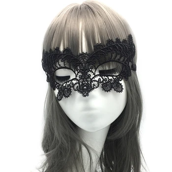 Seksikas Naiste Õõnes Pitsiline Maskeraad Näo Mask Must Printsess Cosplay Cutout Prom Pool Rekvisiidid Kostüüm Masquerade Mask