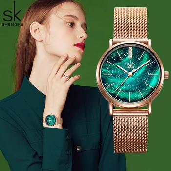 Shengke Emerald Naine Kellad Top Luksus Teemant Naiste Käekellad Kvartsist Mood Silma Brändi Daamid Kell Reloj Femenino