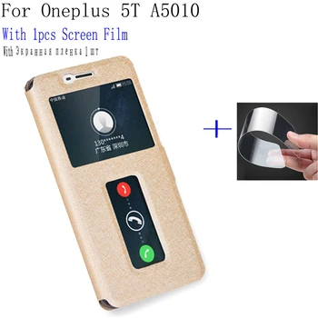 Smart Aknas naha Oneplus5T Juhul A5010 Katab klapp Nahast Kest Oneplus 5T telefoni juhul Üks pluss 5T tagakaas