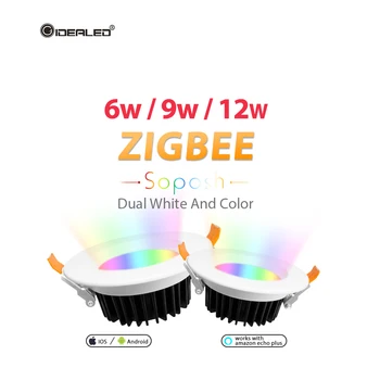 Smart Zigbee zll LED Allvalgusti RGBWW Juhitava 6W/9W/12W Tööd Alexa Ühilduv Tuya Smart Elu APP Google Kodu