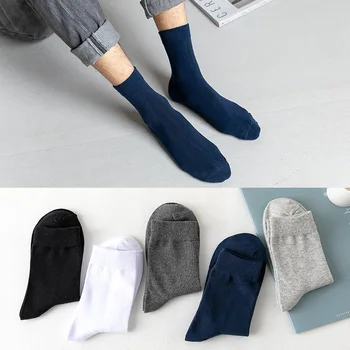 Sokid Meeste Sügis ja Talve Keskel toru Sokid Puuvillased Kõik-mängu Solid Color Puuvillased Sokid