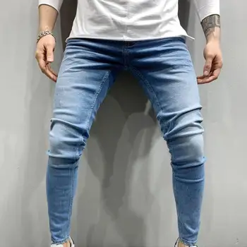 Streetwear Meeste Teksad Veniv Keskel Tõuseb Suvel Multi Taskud Lukuga Denim Püksid Meeste dressipüksid Harajuku Skinny Püksid 3XL