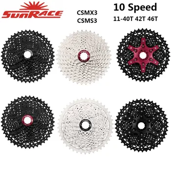 SunRace CSMS3 CSMX3 11-40T 11-42T 11-46T 10 Kiirus Lai Suhe bike jalgratta mtb mootori 40t 42t 46t Kassett
