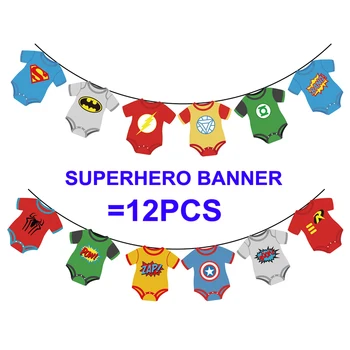 Super Kangelane Paber Bannerid lipud kids sünnipäeva Teenetemärkide Paber-Tsiitsitaja Baby Shower Home Decor Laste Magamistuba