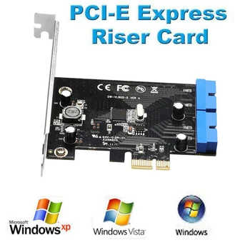 Super Kiirus pcie 2 Port 19Pin USB 3.0 Ärkaja Kaart PCI-e Dual Sise-20Pin PCI Express Kaardi Konverteri Adapter Arvuti