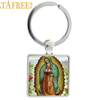 TAFREE Our Lady of Guadalupe võtmehoidja Square vintage Õnnistatud Neitsi Maarja usuliste mehed naised võtmerõngast Christian ehted AA90