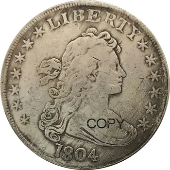 Tagastamatu Riigid 1 Dollar Draped Rind Dollari Heraldiline eagle 1804 Pinnatud Hõbe Müntide Koopiad