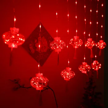 Traditsiooniline Hiina Sõlm Punase Laterna String LED Light Christmas Kardin Tuled USB Pool Kodu Kaunistamiseks Õigusi Decor 3m/4m
