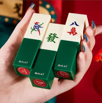 Traditsiooniline mängu Mahjong Mängud Nikerdatud Huulepulk Matt Velvet Silky Touch Huulte Meik Veekindel Lihtne Kanda Kosmeetika T2192