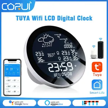Tuya Wifi Smart Termomeeter Hygrometer Ilm Kella LCD Digitaalne Elektrooniline Temperatuuri-Niiskuse Mõõtja Sise-Multi-function TH