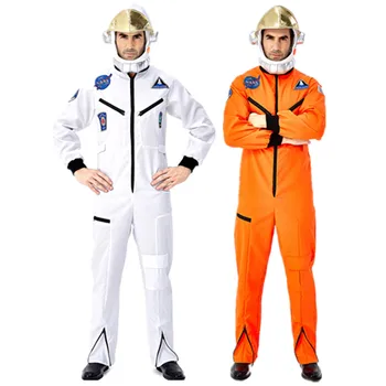 Täiskasvanud Astronaut Pilot Kostüüm (Ülikond) Paar kosmoselennu Sobiks Halloween cosplay Kombekas koos Kiivri