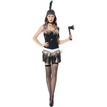 Täiskasvanud Seksikas Tasseled India Hõim Printsess Cosplay Metsa Hunter Halloween Kostüüm Naistele Karneval Pool Mängu Fancy Kleit