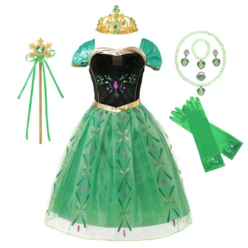 Tüdrukud Anna Kostüüm Printsess Kleit Lapsed Anna Pool Riided Karneval Halloween Printsess Snow Queen Laste Kostüüm