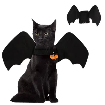 Uhke Kass Riided Lemmikloom-Koer, Kass Bat Wing Cosplay Prop Halloween Must Kleit Kellad Tiivad Kass Kostüümid Foto Rekvisiidid Peakatet